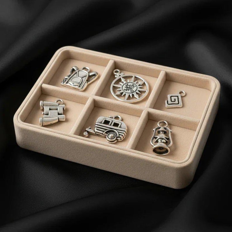 Happy Camper Mini Charm Box - 6 pc., Silver - - LadybugfeetDesigns -