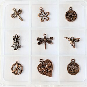Boho Nature Charm Box - 9 pc., Rose-Gold/Copper - - LadybugfeetDesigns -