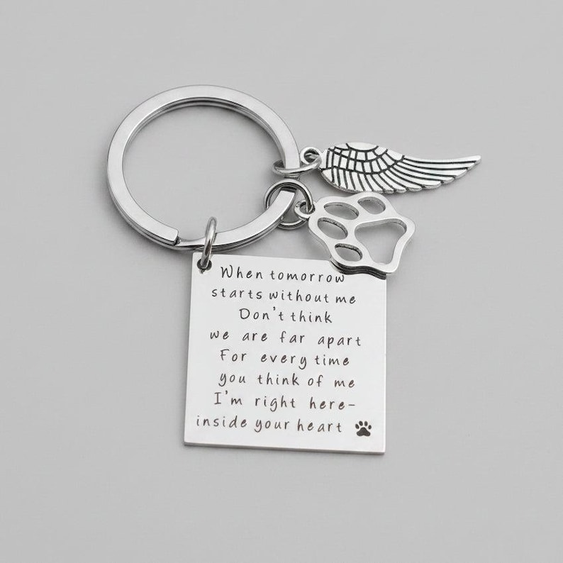 Pet Bereavement Key Chain, Key Holder - - LadybugfeetDesigns -