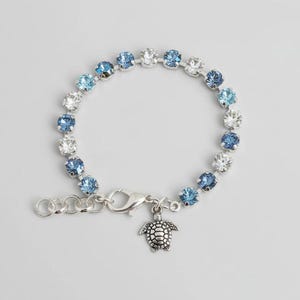 Sea Turtle Faceted Crystal Bracelet - - LadybugfeetDesigns -