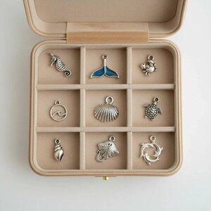 Ocean Lover Charm Box - 9 pc., Silver - - LadybugfeetDesigns -