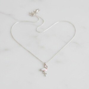Rustic Flamingo Necklace, 20 inches - Silver - - LadybugfeetDesigns -