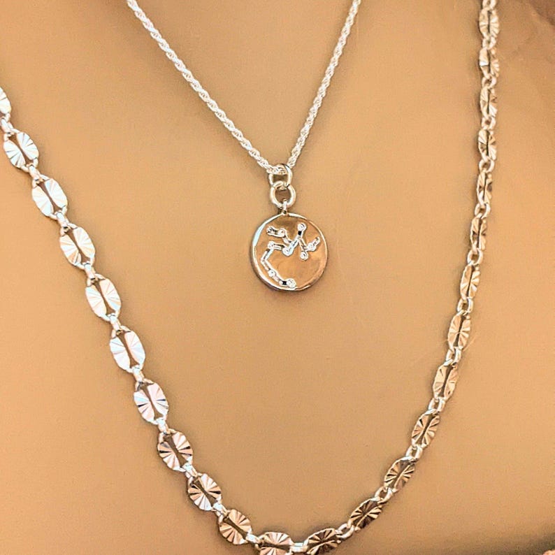 Zodiac Constellation Necklace, Silver - 12-24 inch - - LadybugfeetDesigns -