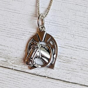 Horse Pendant charm necklace, Sterling Silver - 22 inch - - LadybugfeetDesigns -