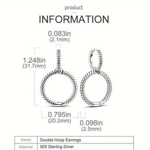 Sterling Double Hoop Sterling Wave Earrings, 3 in 1 Hoops - - LadybugfeetDesigns -