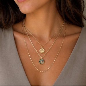 Abalone Cross Bar/Dragonfly Layered Necklace Set, Gold