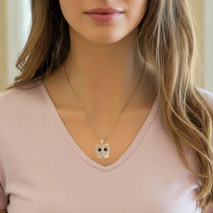 CZ Owl necklace, Gold - 20 inch - - LadybugfeetDesigns -