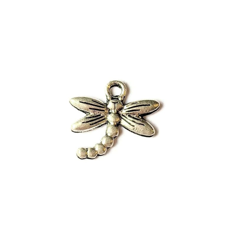 Silver Mini Dragonfly Charm III - - LadybugfeetDesigns -