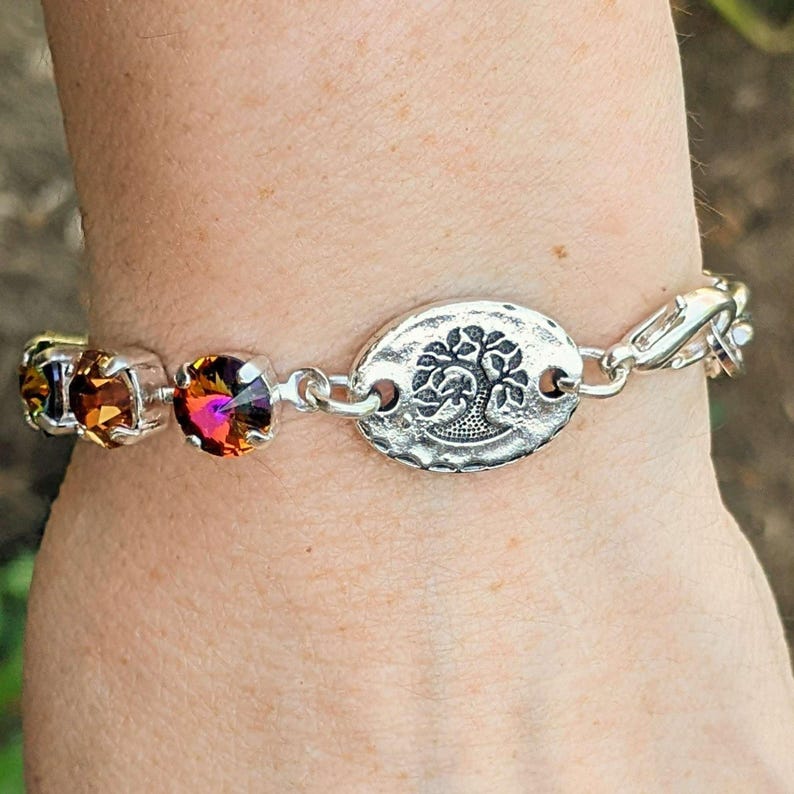 Tree of Life Faceted Crystal Bracelet - - LadybugfeetDesigns -