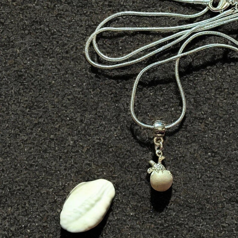 Sea Turtle Hatchling necklace, Sterling Silver - 24 inch