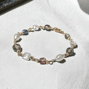 Romantic Crystal Pearl bracelet - - LadybugfeetDesigns -