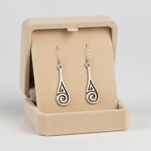 Swirl Drop Sterling Silver Dangle earrings - - LadybugfeetDesigns -
