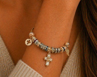 Easy Wrap Memorial Cuff Bracelet, Gold