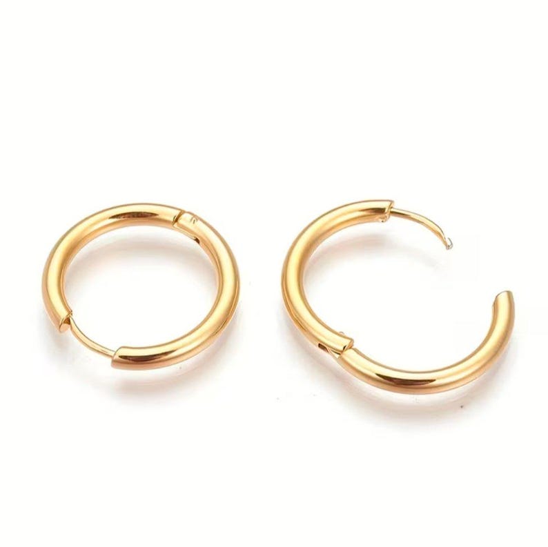 CZ Honeybee Hoop earrings, Gold -12mm - - LadybugfeetDesigns -