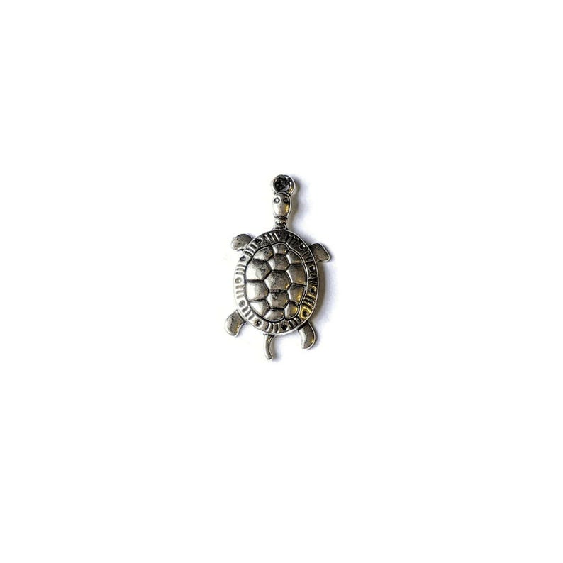 Silver Large Turtle/Tortoise Charm - - LadybugfeetDesigns -