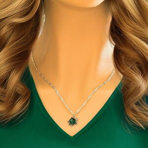 Multi Faceted CZ Turtle Necklace, Sterling Silver - 20 inch - - LadybugfeetDesigns -