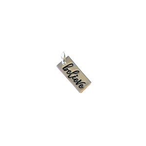 Silver Believe Tag Charm IV - - LadybugfeetDesigns -