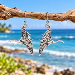 Large Manta Ray Earrings
