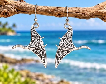 Large Manta Ray Earrings