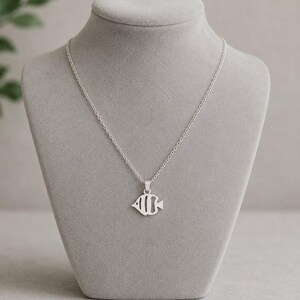 Tropical Fish Necklace, 20 inches - Silver - - LadybugfeetDesigns -