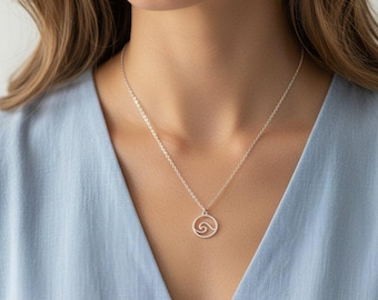 Ocean Wave necklace, 18 inch - Silver