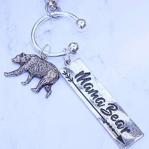 Mama Bear Keychain/Purse Clip - - LadybugfeetDesigns -