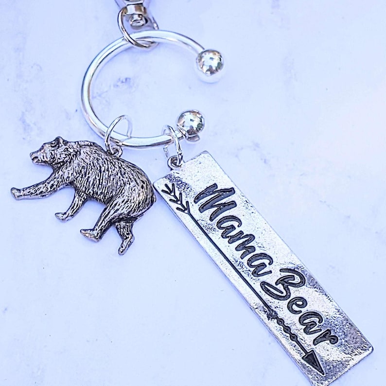 Mama Bear Keychain/Purse Clip - - LadybugfeetDesigns -