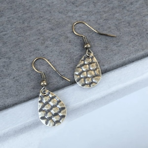 Antique Bronze Crocodile Tears Earrings - - LadybugfeetDesigns -