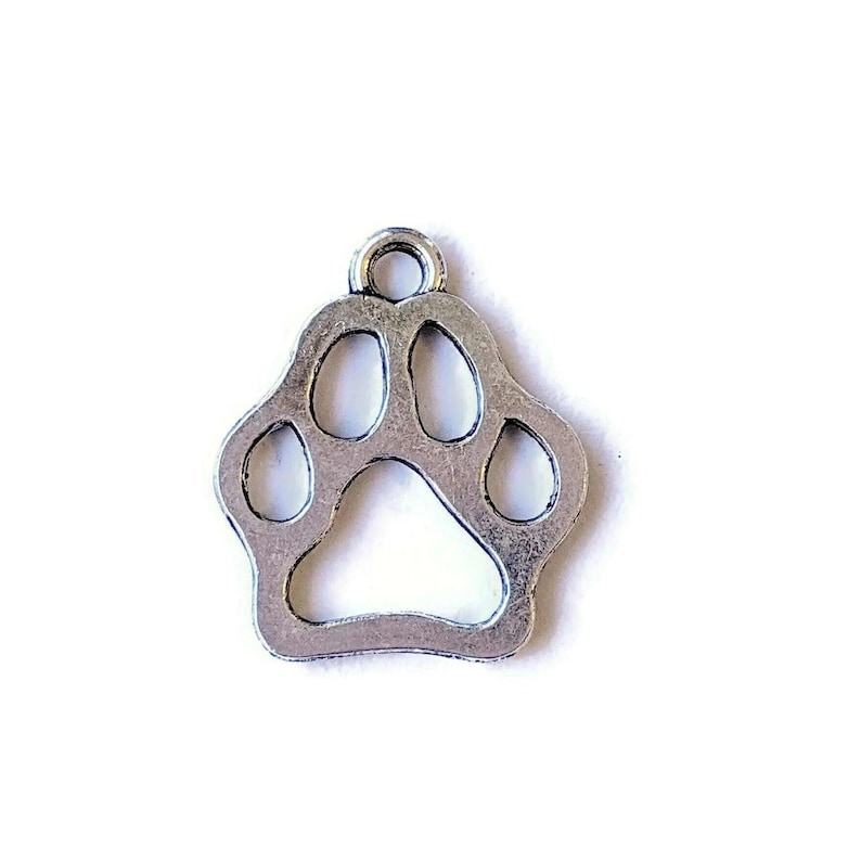 Large Dog/Cat Paw Print Charm - - LadybugfeetDesigns -