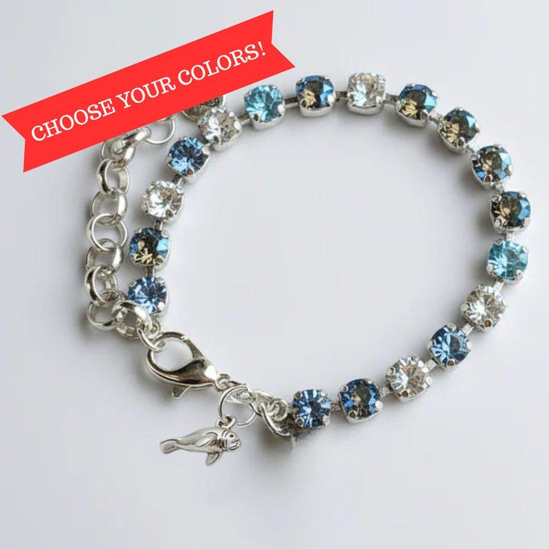 Manatee/Sea Cow Crystal Bracelet