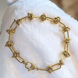 Gold Paperclip Barbed Wire Chain Bracelet - - LadybugfeetDesigns -