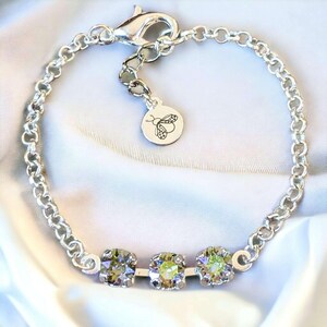 Minimalist Brilliant Three Faceted Crystal Bracelet - - LadybugfeetDesigns -