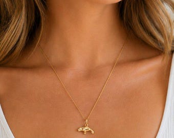 Manatee Necklace, Gold - 20 inches