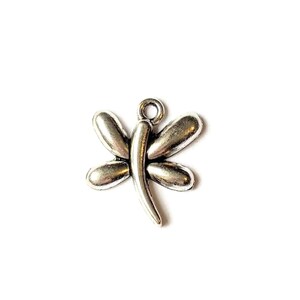 Silver Dragonfly Charm VI - - LadybugfeetDesigns -
