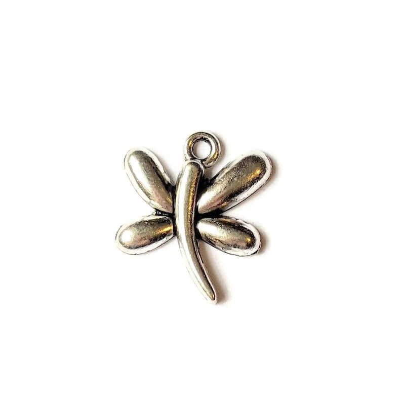 Silver Dragonfly Charm VI - - LadybugfeetDesigns -