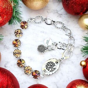 Tree of Life Faceted Crystal Bracelet - - LadybugfeetDesigns -