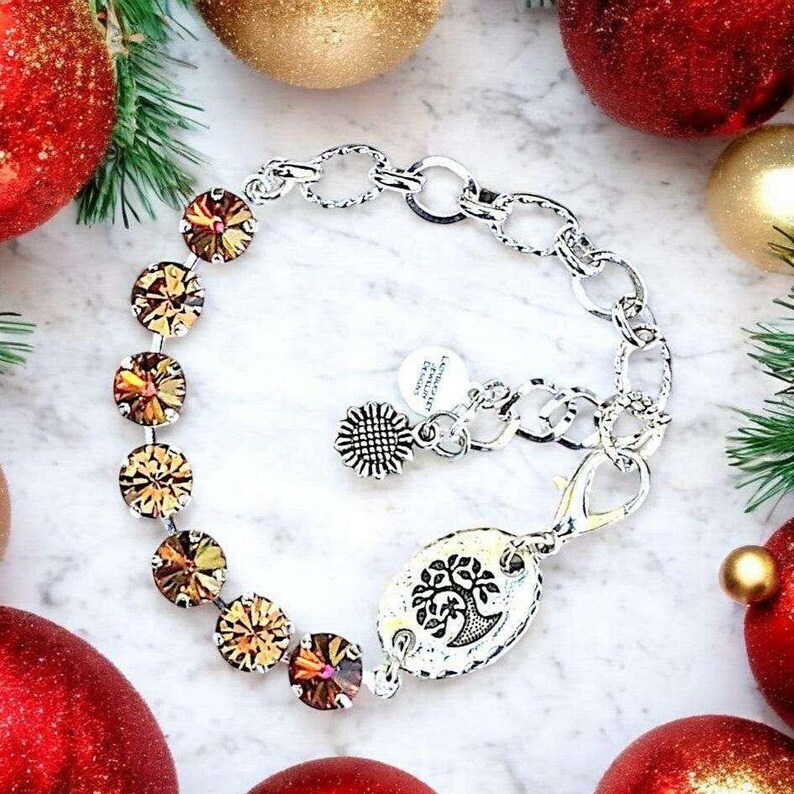 Tree of Life Faceted Crystal Bracelet - - LadybugfeetDesigns -