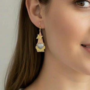Boho Gnome hook earrings - Gold Filled hooks - - LadybugfeetDesigns -