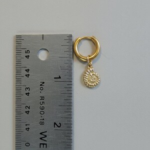 Sea Shell Hoop Earrings, Gold - 10 mm - - LadybugfeetDesigns -