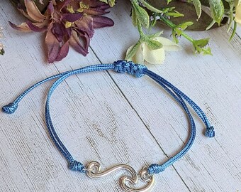 Ocean Wave Waxed Cord surfer Bracelet