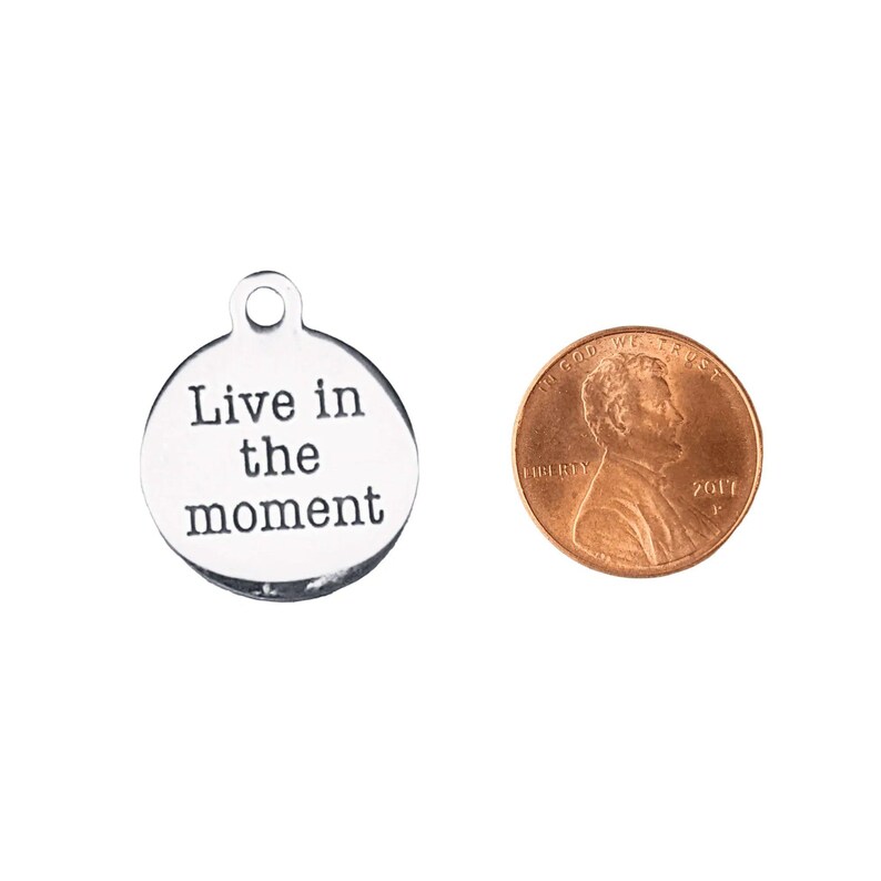 Live in The Moment Charm - - LadybugfeetDesigns -