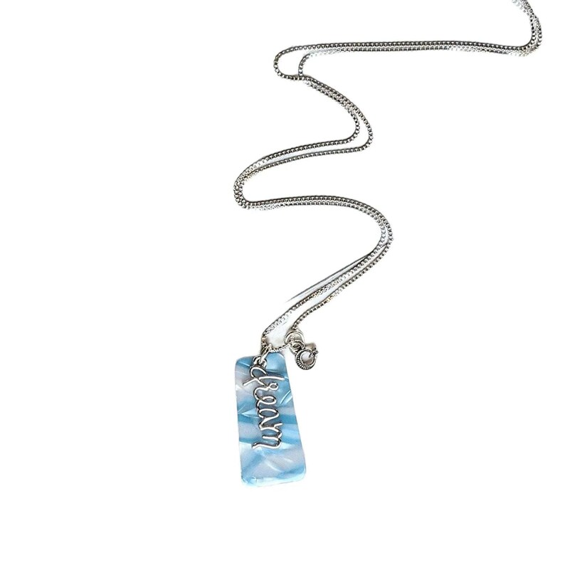 Dream Tag necklace, Sterling Silver - 30 inch - - LadybugfeetDesigns -