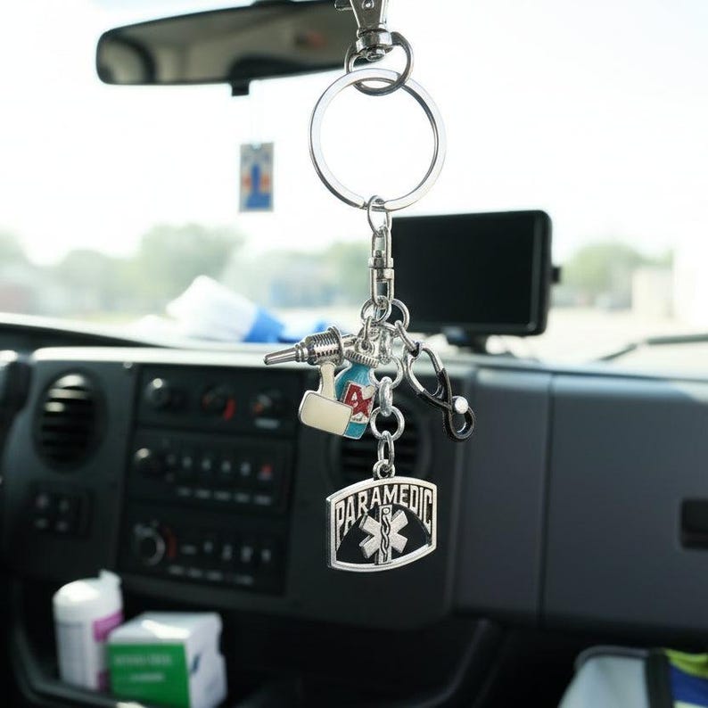 Paramedic Keychain - - LadybugfeetDesigns -