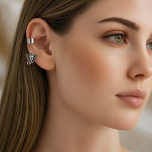 Elephant ear cuff, silver - - LadybugfeetDesigns -