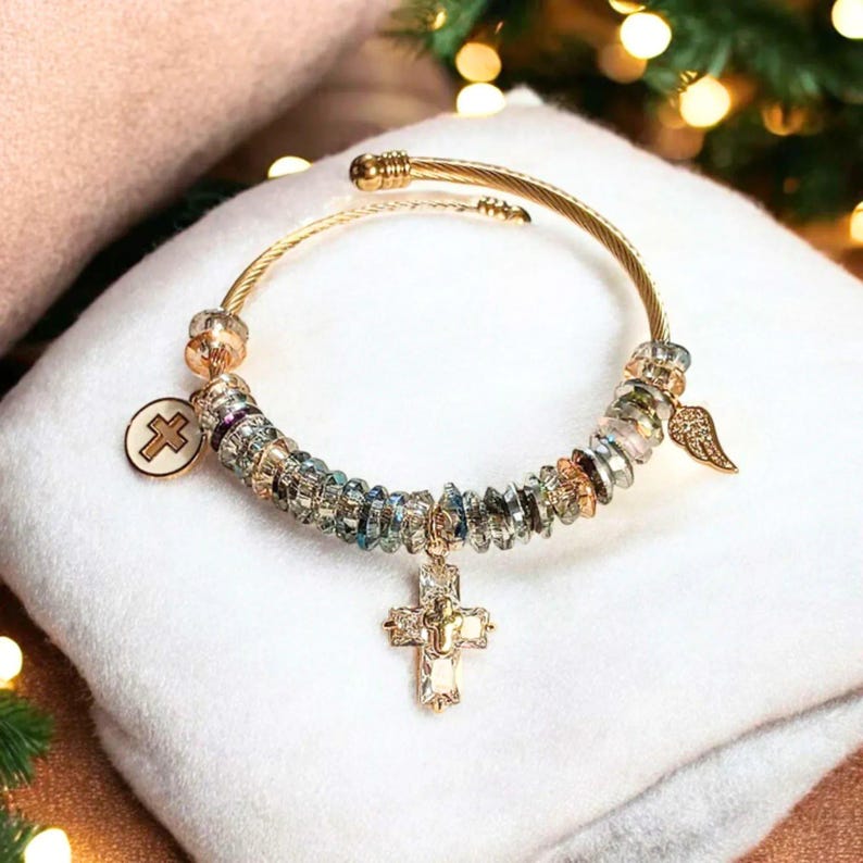 Easy Wrap Memorial Cuff Bracelet, Gold - - LadybugfeetDesigns -