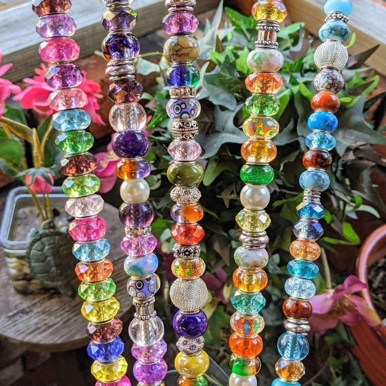 Fairy Wand Garden Stakes/ Beaded Fairy Garden 12"or 24" Stake/ Suncatcher - - LadybugfeetDesigns -