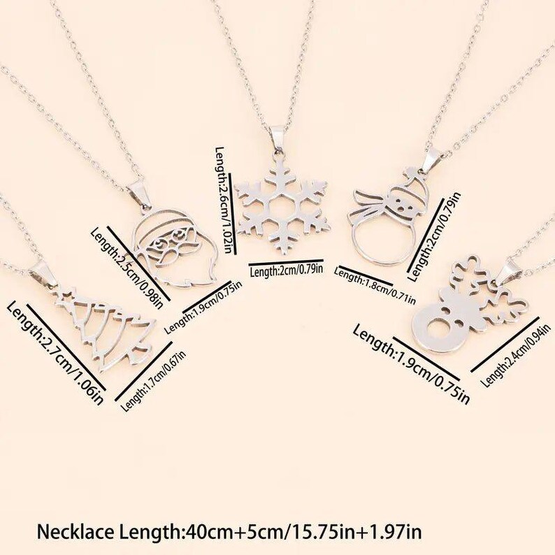 Christmas Necklace, Stainless Steel - 18 inch - Choose Yours!