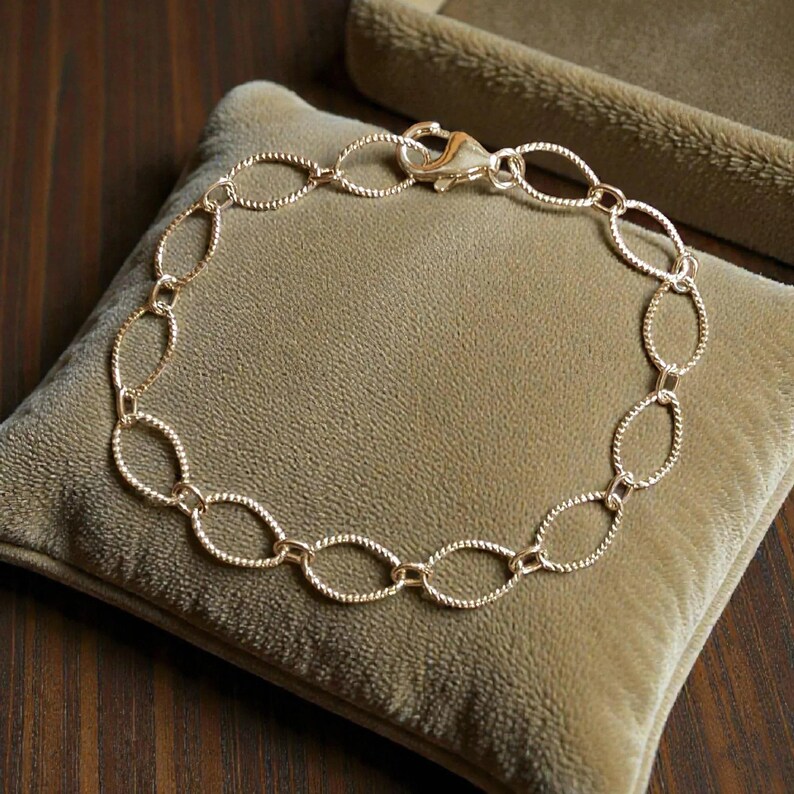 925 Sterling Silver Textured Charm Bracelet Base - D.i.y. - Build Your Charm Bracelet! - - LadybugfeetDesigns -