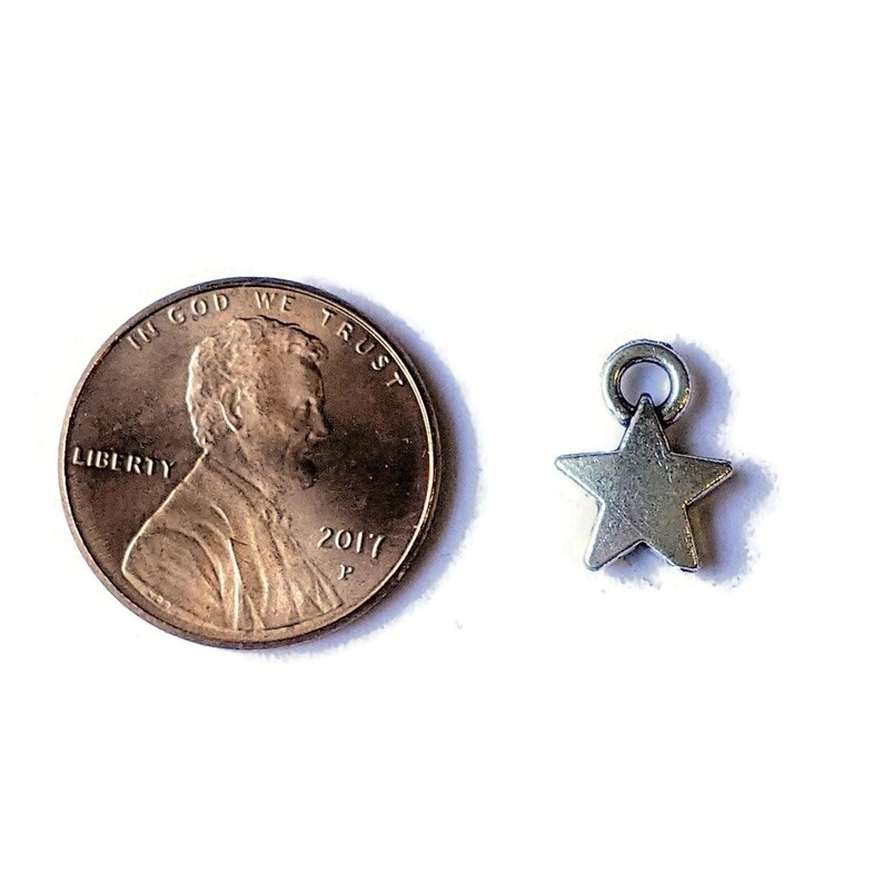 Silver Small Star Charm - - LadybugfeetDesigns -