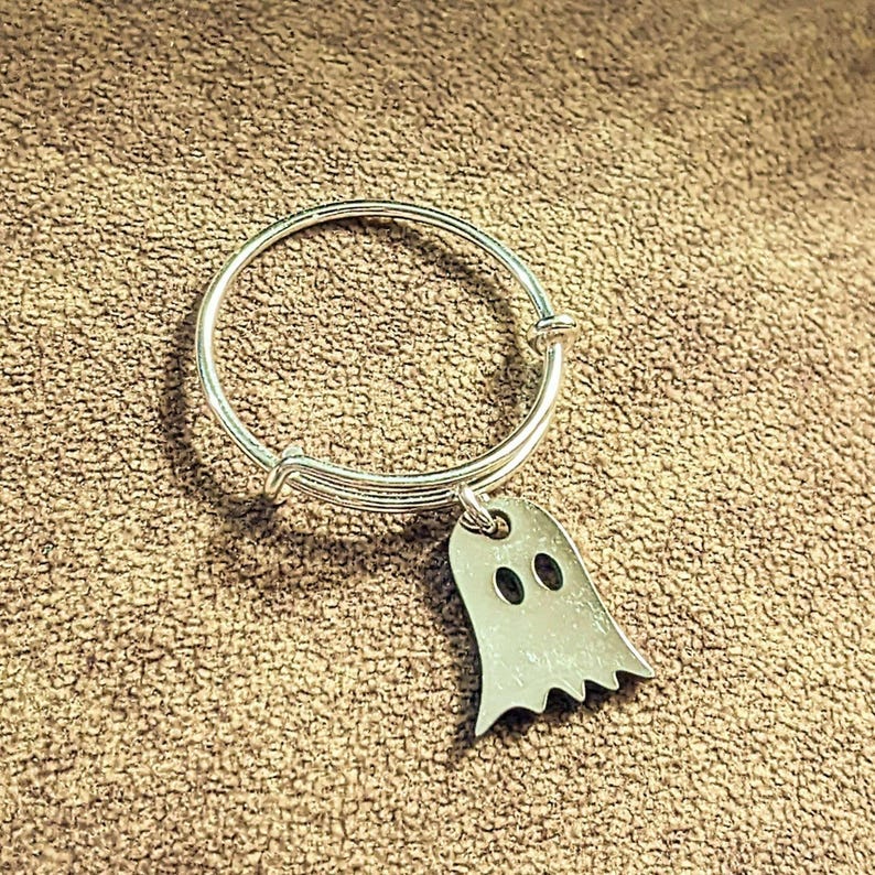 Ghost Expandable Charm Ring - - LadybugfeetDesigns -